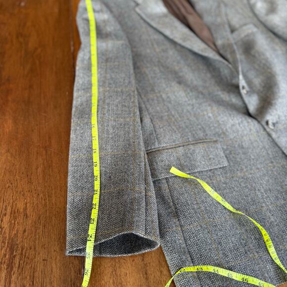 Vintage Chaps Ralph Lauren Jacket 44R Tweed Virgin Wool Blazer Sport Coat Brown - Picture 13 of 16